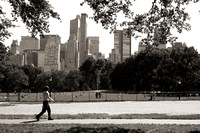 Taking a stroll by Sheep Meadow in Central Park